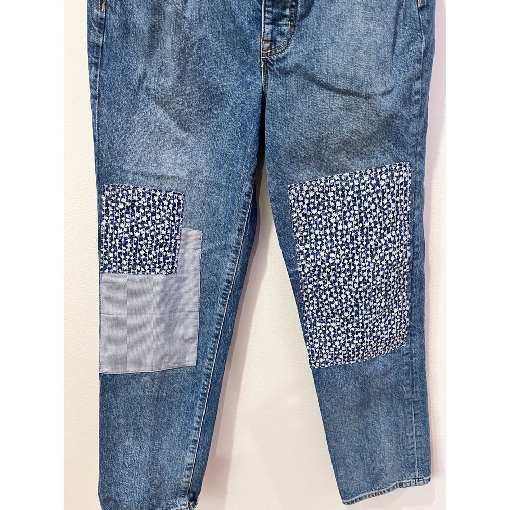 J Crew Slim Boyfriend Jeans Patchwork Distressed Medium Wash Size 26 - Picture 3 of 7